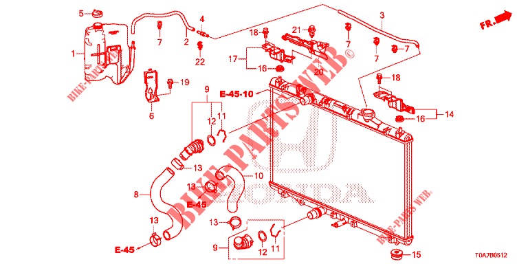 KUEHLERSCHLAUCH/RESERVETANK (3) für Honda CR-V DIESEL 2.2 EXCLUSIVE 5 Türen 6 gang-Schaltgetriebe 2013