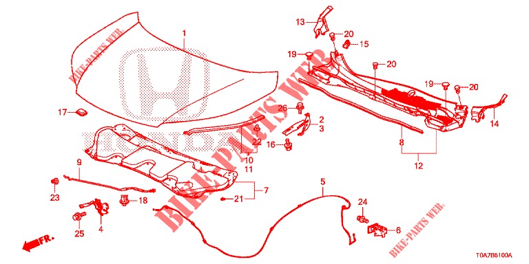 MOTORHAUBE (LH) für Honda CR-V DIESEL 2.2 EXCLUSIVE 5 Türen 6 gang-Schaltgetriebe 2013