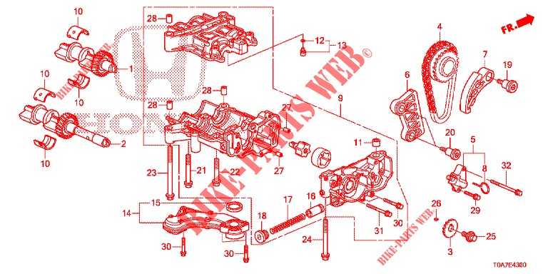 OELPUMPE (DIESEL) (2.2L) für Honda CR-V DIESEL 2.2 EXCLUSIVE 5 Türen 6 gang-Schaltgetriebe 2013