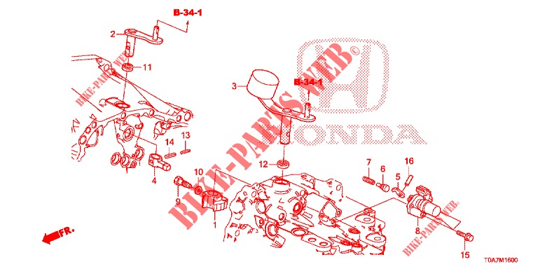SCHALTARM/SCHALTHEBEL (DIESEL) (2.2L) für Honda CR-V DIESEL 2.2 EXCLUSIVE 5 Türen 6 gang-Schaltgetriebe 2013