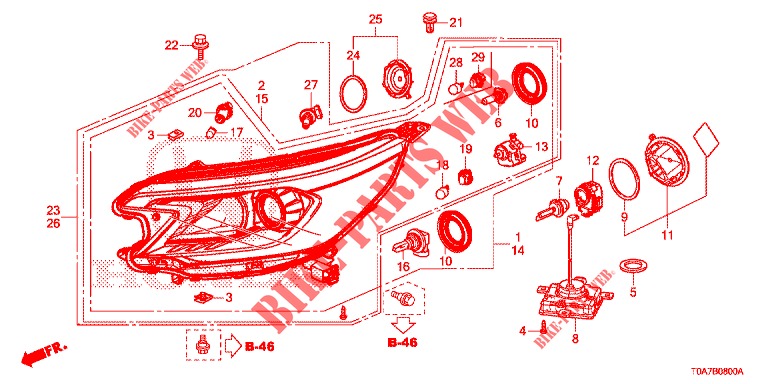 SCHEINWERFER  für Honda CR-V DIESEL 2.2 EXCLUSIVE 5 Türen 6 gang-Schaltgetriebe 2013