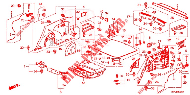 SEITENWANDVERKLEIDUNG(2D)  für Honda CR-V DIESEL 2.2 EXCLUSIVE 5 Türen 6 gang-Schaltgetriebe 2013