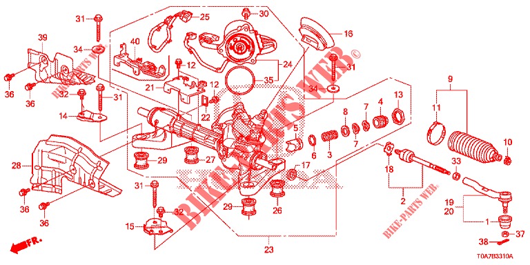 SERVOLENKGETRIEBE (LH) für Honda CR-V DIESEL 2.2 EXCLUSIVE 5 Türen 6 gang-Schaltgetriebe 2013