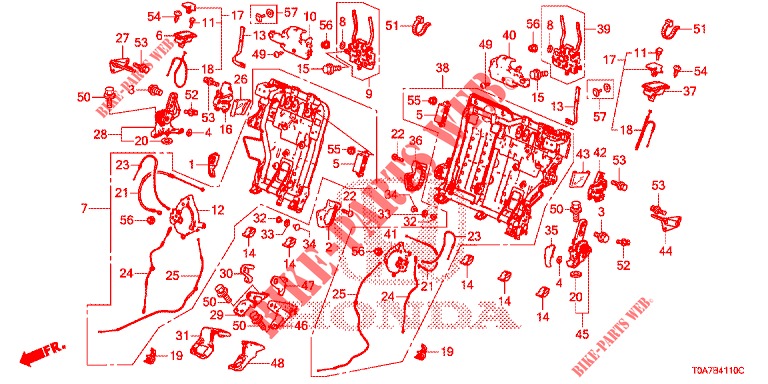 SITZKOMPONENTEN, HINTEN (1) für Honda CR-V DIESEL 2.2 EXCLUSIVE 5 Türen 6 gang-Schaltgetriebe 2013