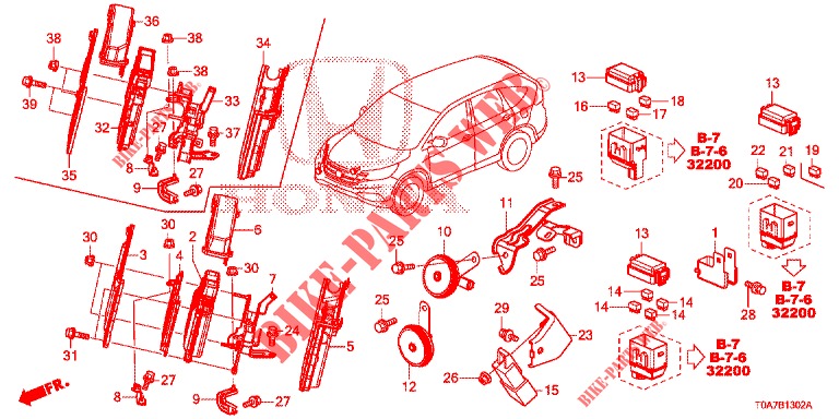 STEUERGERAT (COMPARTIMENT MOTEUR) (DIESEL) (1) für Honda CR-V DIESEL 2.2 EXCLUSIVE 5 Türen 6 gang-Schaltgetriebe 2013