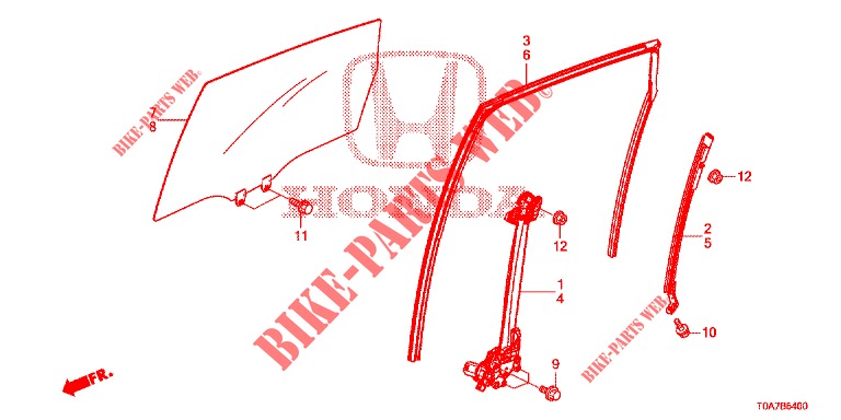 TUERFENSTER, HINTEN/REGLER  für Honda CR-V DIESEL 2.2 EXCLUSIVE 5 Türen 6 gang-Schaltgetriebe 2013