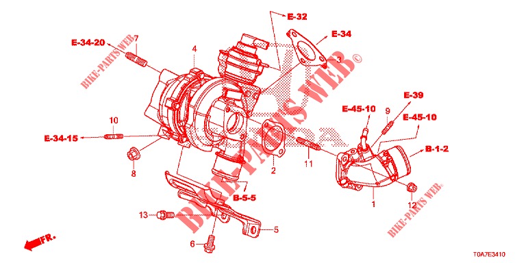 TURBOLADER (DIESEL) (2.2L) für Honda CR-V DIESEL 2.2 EXCLUSIVE 5 Türen 6 gang-Schaltgetriebe 2013