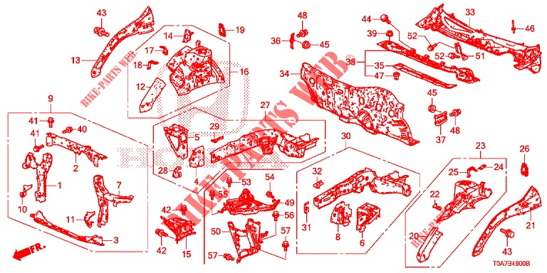 VORDERE TRENNWAND/STIRNWAND  für Honda CR-V DIESEL 2.2 EXCLUSIVE 5 Türen 6 gang-Schaltgetriebe 2013