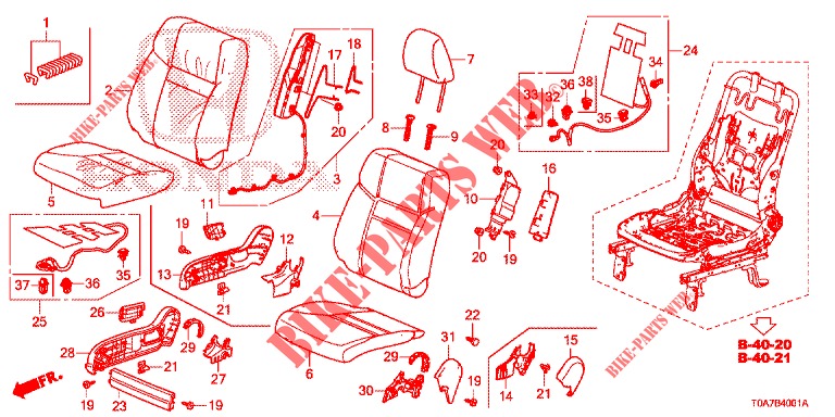 VORDERSITZ/SITZGURTE (D.) für Honda CR-V DIESEL 2.2 EXCLUSIVE 5 Türen 6 gang-Schaltgetriebe 2013