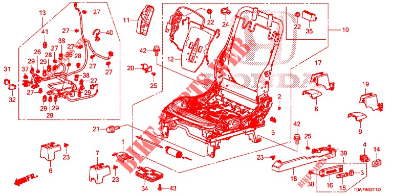 VORNE SITZKOMPONENTEN (G.) (2) für Honda CR-V DIESEL 2.2 EXCLUSIVE 5 Türen 6 gang-Schaltgetriebe 2013