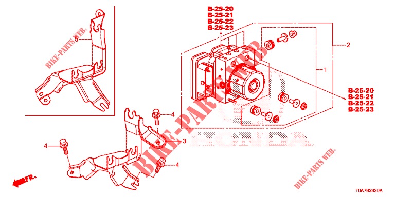 VSA MODULATOR(RH)('00 )  für Honda CR-V DIESEL 2.2 EXCLUSIVE 5 Türen 6 gang-Schaltgetriebe 2013