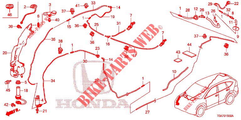 WINDSCHUTZSCHEIBENWASCHER (3) für Honda CR-V DIESEL 2.2 EXCLUSIVE 5 Türen 6 gang-Schaltgetriebe 2013