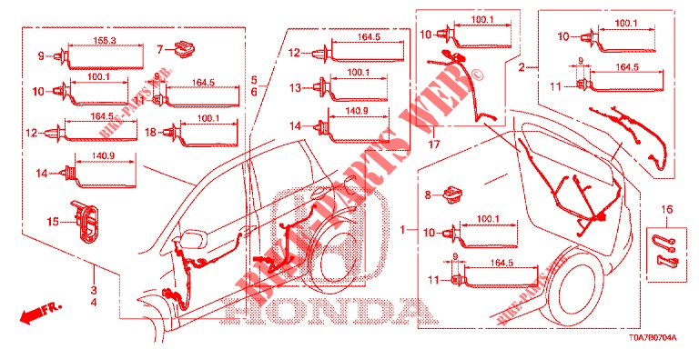 KABELBAUM (LH) (5) für Honda CR-V DIESEL 2.2 DIESEL ELEGANCE L 5 Türen 5 gang automatikgetriebe 2013