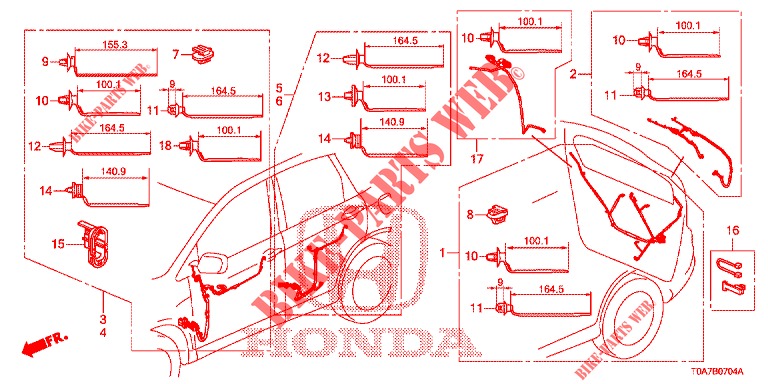 KABELBAUM (LH) (5) für Honda CR-V DIESEL 2.2 EXECUTIVE NAVI 5 Türen 6 gang-Schaltgetriebe 2013