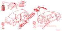 EMBLEME/WARNETIKETTEN  für Honda CR-V DIESEL 1.6 COMFORT 5 Türen 6 gang-Schaltgetriebe 2016