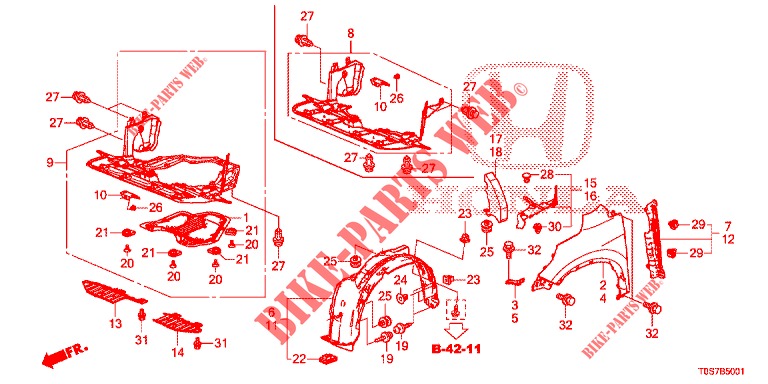 KOTFLUEGEL, VORNE (2) für Honda CR-V DIESEL 1.6 COMFORT 5 Türen 9 gang automatikgetriebe 2016