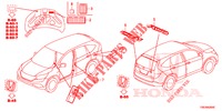 EMBLEME/WARNETIKETTEN  für Honda CR-V DIESEL 1.6 ELEGANCE 5 Türen 9 gang automatikgetriebe 2016