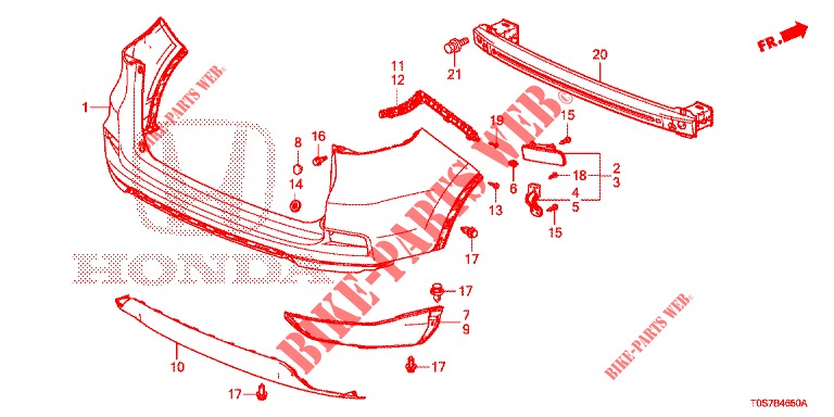 HINTERER STOSSFAENGER  für Honda CR-V DIESEL 1.6 ELEGANCE 5 Türen 9 gang automatikgetriebe 2016
