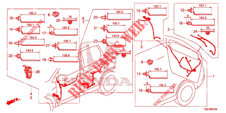 KABELBAUM (LH) (5) für Honda CR-V DIESEL 1.6 ELEGANCE 5 Türen 9 gang automatikgetriebe 2016