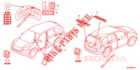 EMBLEME/WARNETIKETTEN  für Honda CR-V DIESEL 1.6 EXECUTIVE NAVI 4WD 5 Türen 6 gang-Schaltgetriebe 2016