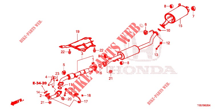 AUSPUFFROHR/SCHALLDAEMPFER (DIESEL) (2) für Honda CR-V DIESEL 1.6 EXECUTIVE NAVI 4WD 5 Türen 6 gang-Schaltgetriebe 2016
