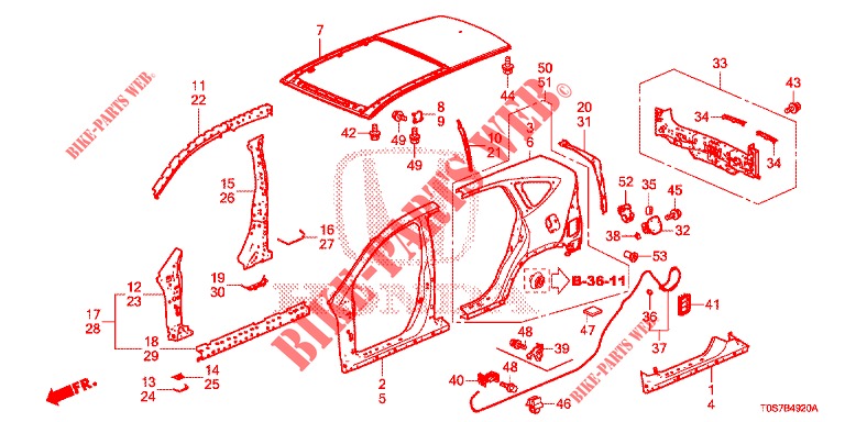 AUSSENBLECHE/DACHPLATTE  für Honda CR-V DIESEL 1.6 EXECUTIVE NAVI 4WD 5 Türen 6 gang-Schaltgetriebe 2016