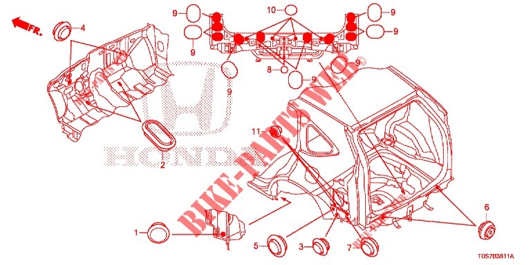 GUMMITUELLE (ARRIERE) für Honda CR-V DIESEL 1.6 EXECUTIVE NAVI 4WD 5 Türen 6 gang-Schaltgetriebe 2016