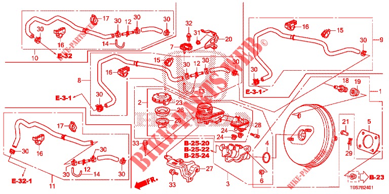 HAUPTBREMSZYLINDER/MASTER POWER (LH) (2) für Honda CR-V DIESEL 1.6 EXECUTIVE NAVI 4WD 5 Türen 6 gang-Schaltgetriebe 2016