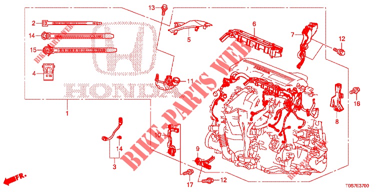 KABELBAUM (DIESEL) (1) für Honda CR-V DIESEL 1.6 EXECUTIVE NAVI 4WD 5 Türen 6 gang-Schaltgetriebe 2016