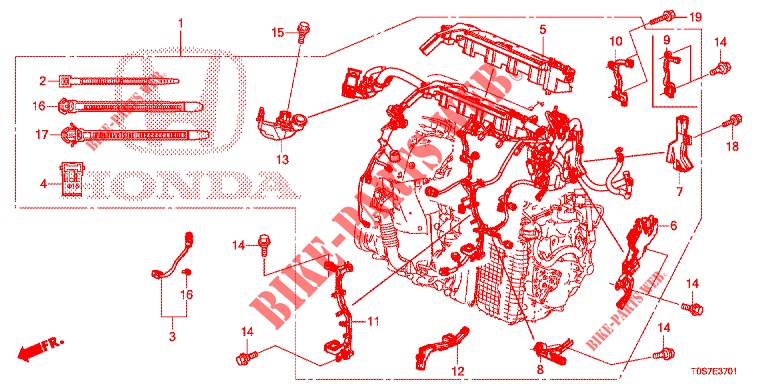 KABELBAUM (DIESEL) (2) für Honda CR-V DIESEL 1.6 EXECUTIVE NAVI 4WD 5 Türen 6 gang-Schaltgetriebe 2016