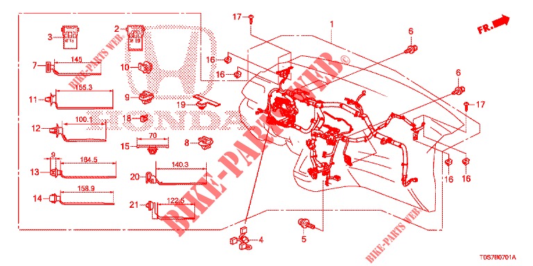 KABELBAUM (LH) (2) für Honda CR-V DIESEL 1.6 EXECUTIVE NAVI 4WD 5 Türen 6 gang-Schaltgetriebe 2016