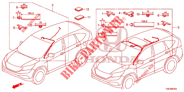 KABELBAUM (LH) (4) für Honda CR-V DIESEL 1.6 EXECUTIVE NAVI 4WD 5 Türen 6 gang-Schaltgetriebe 2016