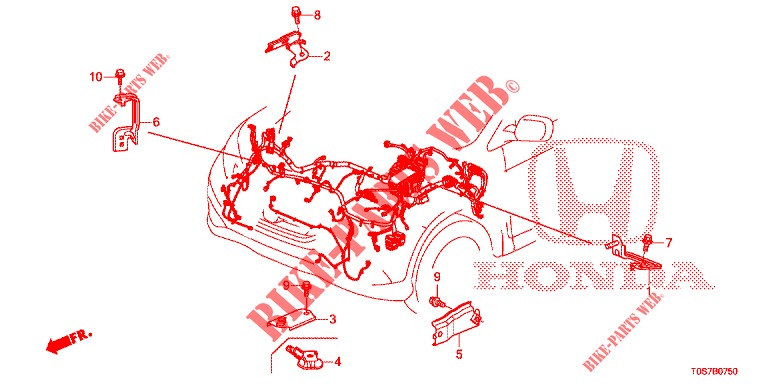 KABELBAUMHALTERUNG für Honda CR-V DIESEL 1.6 EXECUTIVE NAVI 4WD 5 Türen 6 gang-Schaltgetriebe 2016