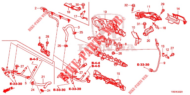 KRAFTSTOFF, SCHIENE/HOCHDRUCKPUMPE (DIESEL) für Honda CR-V DIESEL 1.6 EXECUTIVE NAVI 4WD 5 Türen 6 gang-Schaltgetriebe 2016