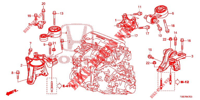 MOTORBEFESTIGUNGEN (DIESEL) (1) für Honda CR-V DIESEL 1.6 EXECUTIVE NAVI 4WD 5 Türen 6 gang-Schaltgetriebe 2016