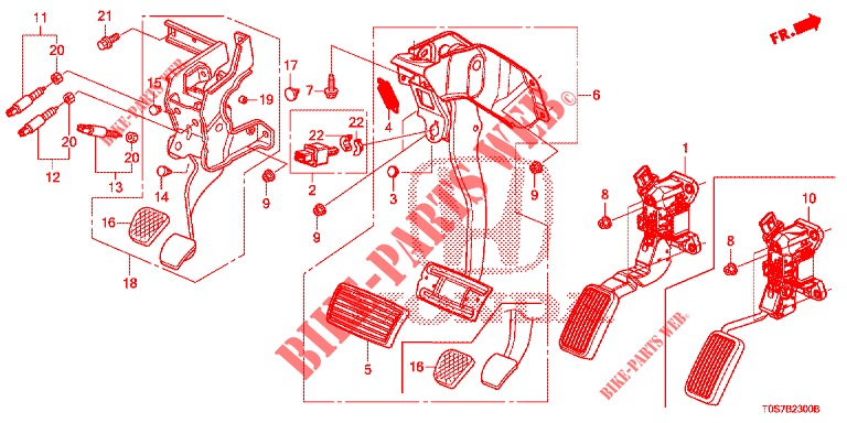 PEDAL (LH) für Honda CR-V DIESEL 1.6 EXECUTIVE NAVI 4WD 5 Türen 6 gang-Schaltgetriebe 2016