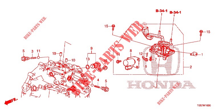 SCHALTHEBEL (DIESEL) (1) für Honda CR-V DIESEL 1.6 EXECUTIVE NAVI 4WD 5 Türen 6 gang-Schaltgetriebe 2016