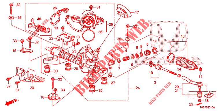 SERVOLENKGETRIEBE (LH) für Honda CR-V DIESEL 1.6 EXECUTIVE NAVI 4WD 5 Türen 6 gang-Schaltgetriebe 2016