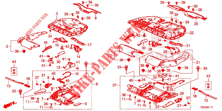 SITZKOMPONENTEN, HINTEN (2) für Honda CR-V DIESEL 1.6 EXECUTIVE NAVI 4WD 5 Türen 6 gang-Schaltgetriebe 2016