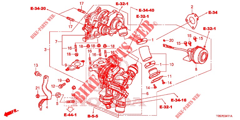 TURBOLADER (DIESEL) (2) für Honda CR-V DIESEL 1.6 EXECUTIVE NAVI 4WD 5 Türen 6 gang-Schaltgetriebe 2016