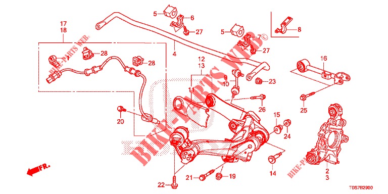 UNTERER ARM, HINTEN/FUEHRUNGSARM  für Honda CR-V DIESEL 1.6 EXECUTIVE NAVI 4WD 5 Türen 6 gang-Schaltgetriebe 2016