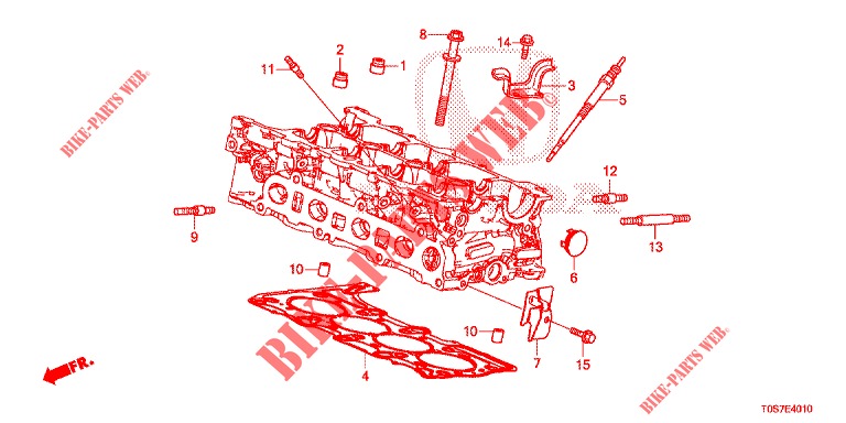 VENTILFUEHRUNGSDICHTUNG/GLUEHKERZE (DIESEL) für Honda CR-V DIESEL 1.6 EXECUTIVE NAVI 4WD 5 Türen 6 gang-Schaltgetriebe 2016