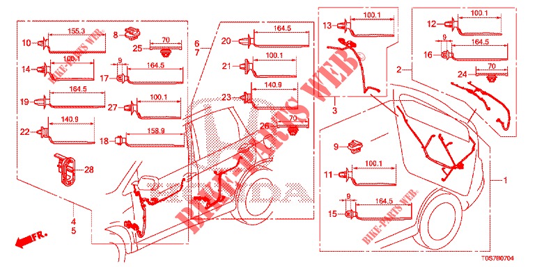KABELBAUM (LH) (5) für Honda CR-V DIESEL 1.6 EXCLUSIVE NAVI 4WD 5 Türen 9 gang automatikgetriebe 2016