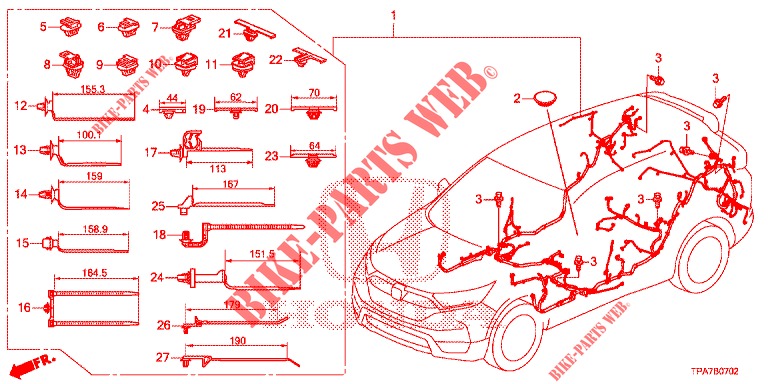 KABELBAUM (3) für Honda CR-V HYBRID 2.0 BASE 5 Türen E-CVT 2019