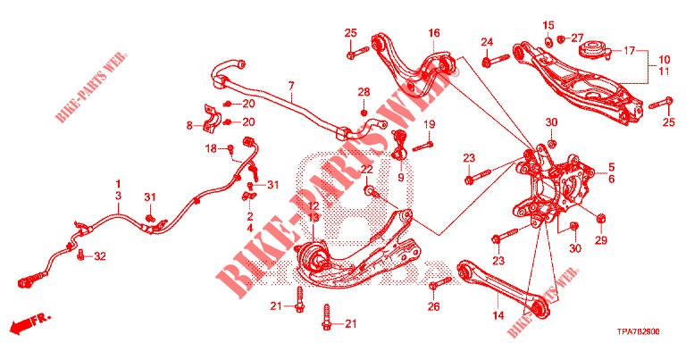 UNTERER ARM, HINTEN/FUEHRUNGSARM (2WD) für Honda CR-V HYBRID 2.0 BASE 5 Türen E-CVT 2019