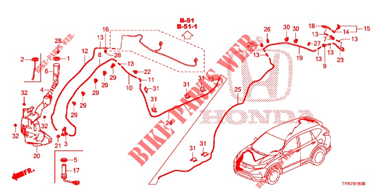 WINDSCHUTZSCHEIBENWASCHER (2D)  für Honda CR-V HYBRID 2.0 BASE 5 Türen E-CVT 2019