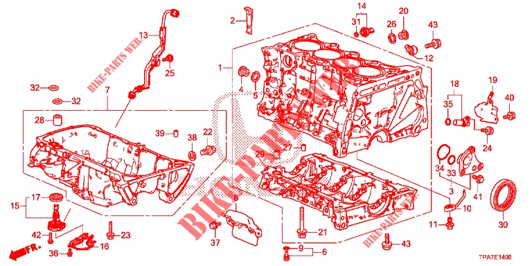 ZYLINDERBLOCK/OELWANNE  für Honda CR-V HYBRID 2.0 BASE 5 Türen E-CVT 2019