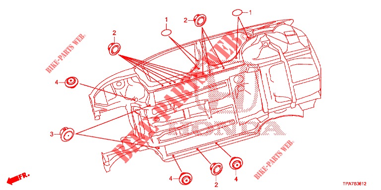 GUMMITUELLE (INFERIEUR) für Honda CR-V HYBRID 2.0 MID 5 Türen E-CVT 2019