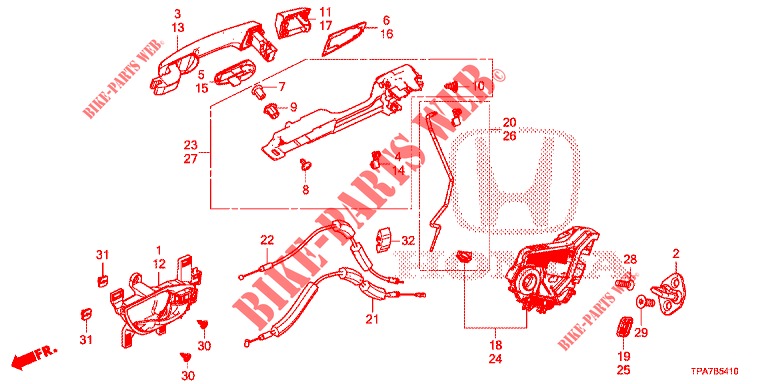 TUERSCHLOESSER, HINTEN/AEUSSERER GRIFF  für Honda CR-V HYBRID 2.0 MID 5 Türen E-CVT 2019