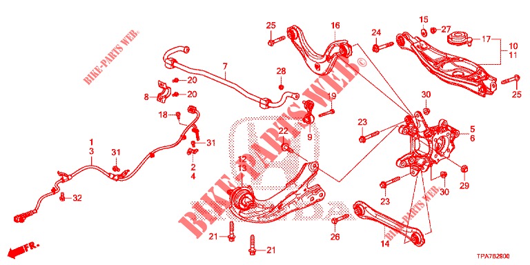 UNTERER ARM, HINTEN/FUEHRUNGSARM (2WD) für Honda CR-V HYBRID 2.0 MID 5 Türen E-CVT 2019